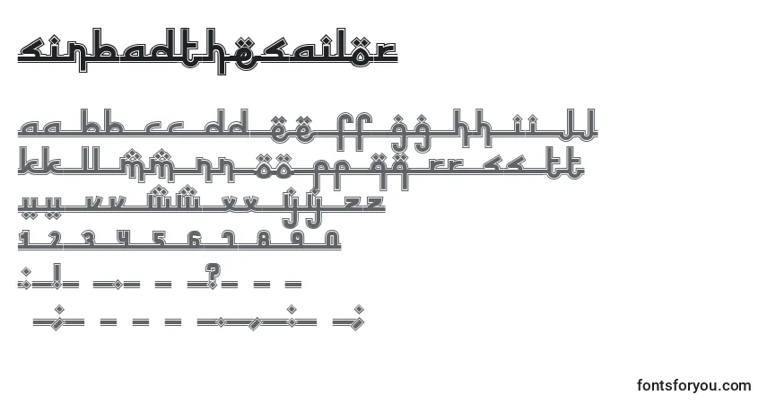 Schriftart SinbadtheSailor – Alphabet, Zahlen, spezielle Symbole