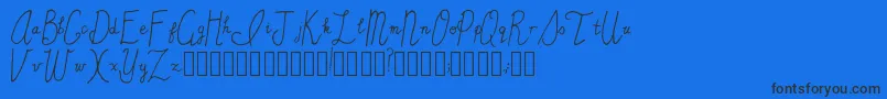 SincerelyYours Regular Font – Black Fonts on Blue Background