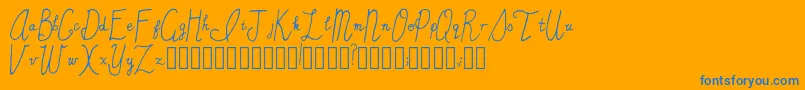 SincerelyYours Regular-Schriftart – Blaue Schriften auf orangefarbenem Hintergrund