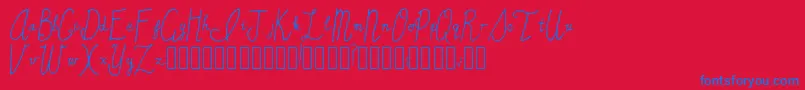 SincerelyYours Regular Font – Blue Fonts on Red Background