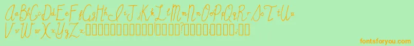 SincerelyYours Regular Font – Orange Fonts on Green Background