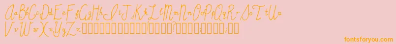 SincerelyYours Regular-Schriftart – Orangefarbene Schriften auf rosa Hintergrund