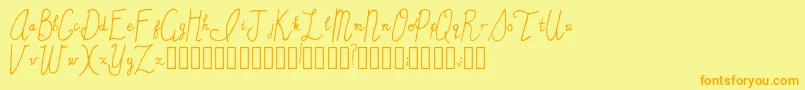 SincerelyYours Regular-Schriftart – Orangefarbene Schriften auf gelbem Hintergrund