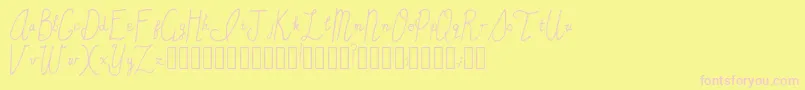 SincerelyYours Regular-Schriftart – Rosa Schriften auf gelbem Hintergrund