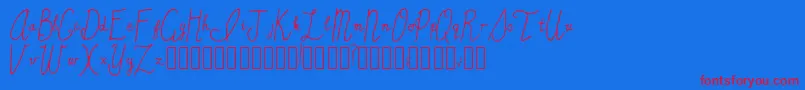 SincerelyYours Regular-Schriftart – Rote Schriften auf blauem Hintergrund