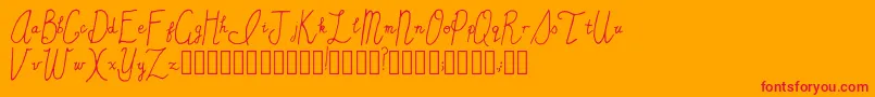 SincerelyYours Regular Font – Red Fonts on Orange Background