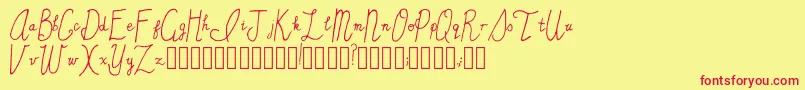 SincerelyYours Regular Font – Red Fonts on Yellow Background