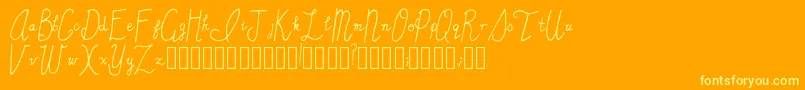 SincerelyYours Regular-Schriftart – Gelbe Schriften auf orangefarbenem Hintergrund