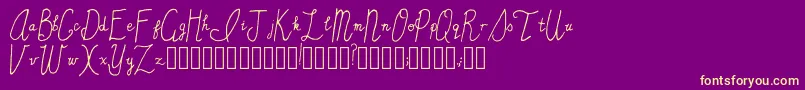 SincerelyYours Regular-Schriftart – Gelbe Schriften auf violettem Hintergrund