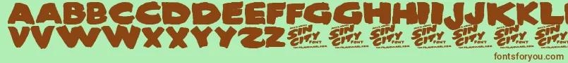 SinCity Font – Brown Fonts on Green Background