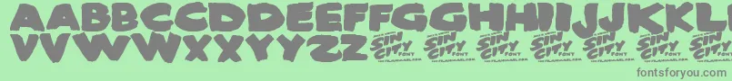 SinCity Font – Gray Fonts on Green Background