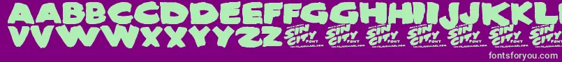 SinCity-fontti – vihreät fontit violetilla taustalla