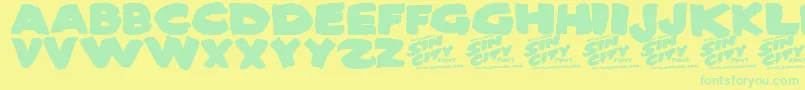 Шрифт SinCity – зелёные шрифты на жёлтом фоне