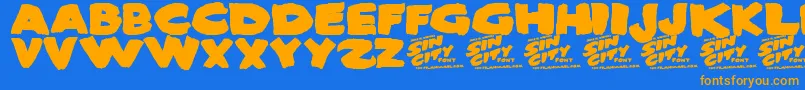 More about SinCity Font SinCity Font – Orange Fonts on Blue Background