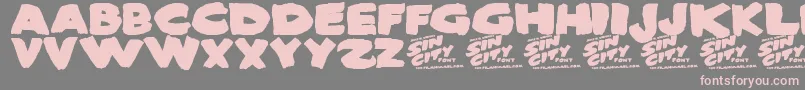 SinCity-fontti – vaaleanpunaiset fontit harmaalla taustalla