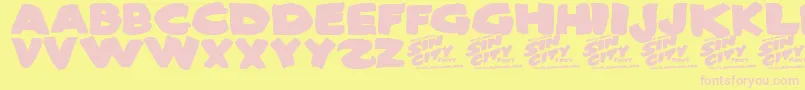 SinCity Font – Pink Fonts on Yellow Background