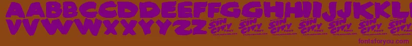 SinCity Font – Purple Fonts on Brown Background