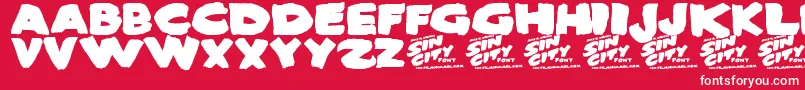 SinCity Font – White Fonts on Red Background