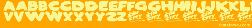 SinCity Font – Yellow Fonts on Orange Background