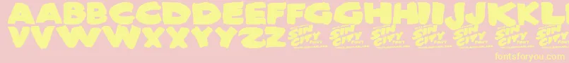 SinCity Font – Yellow Fonts on Pink Background