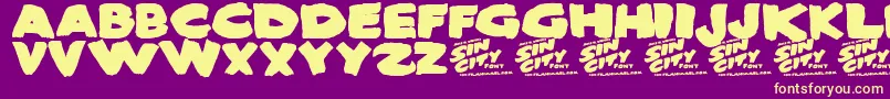 SinCity Font – Yellow Fonts on Purple Background