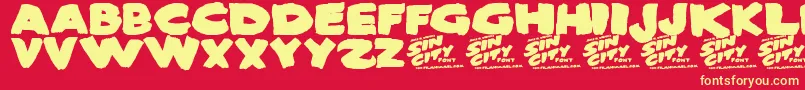 SinCity Font – Yellow Fonts on Red Background