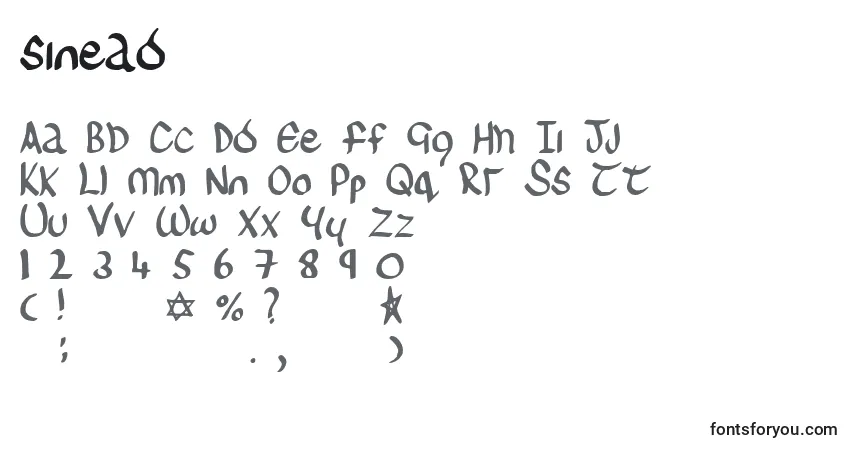 Czcionka Sinead (140982) – alfabet, cyfry, specjalne znaki