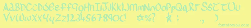 sinead-Schriftart – Grüne Schriften auf gelbem Hintergrund