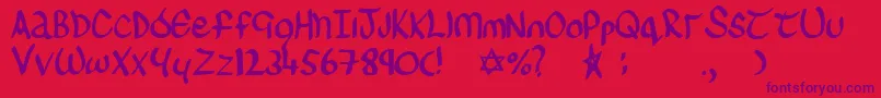 sinead-Schriftart – Violette Schriften auf rotem Hintergrund
