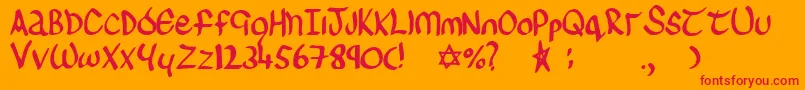 Czcionka sinead – czerwone czcionki na pomarańczowym tle