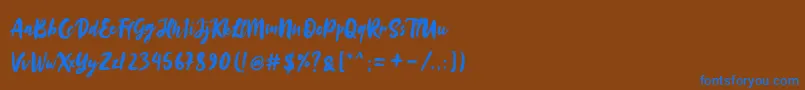 Sinestta Font – Blue Fonts on Brown Background