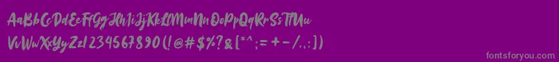 フォントSinestta – 紫の背景に灰色の文字