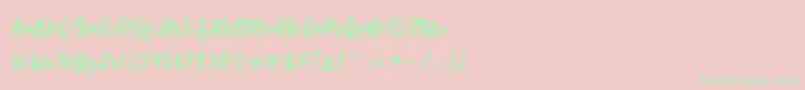 フォントSinestta – ピンクの背景に緑の文字