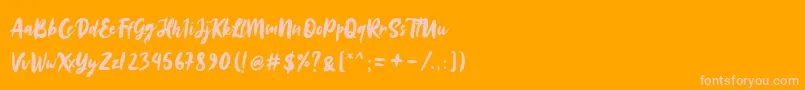 Sinestta Font – Pink Fonts on Orange Background
