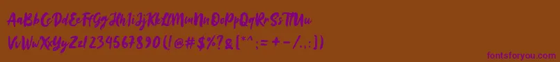 Sinestta Font – Purple Fonts on Brown Background