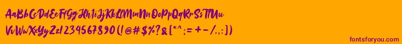 Sinestta Font – Purple Fonts on Orange Background