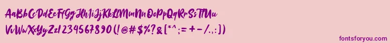 Sinestta Font – Purple Fonts on Pink Background