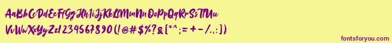 Sinestta Font – Purple Fonts on Yellow Background