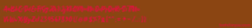 Sinestta-fontti – punaiset fontit ruskealla taustalla