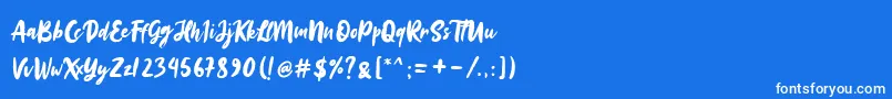 フォントSinestta – 青い背景に白い文字
