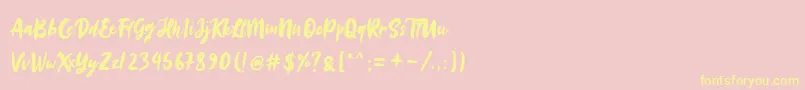 Sinestta Font – Yellow Fonts on Pink Background