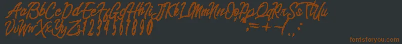 Weitere Informationen zur sinetesia-Schriftart sinetesia-Schriftart – Braune Schriften auf schwarzem Hintergrund