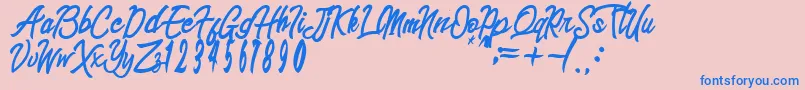sinetesia Font – Blue Fonts on Pink Background