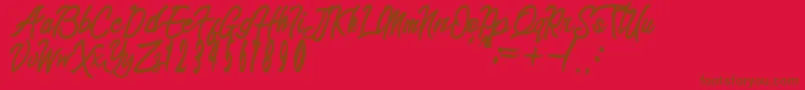 sinetesia Font – Brown Fonts on Red Background