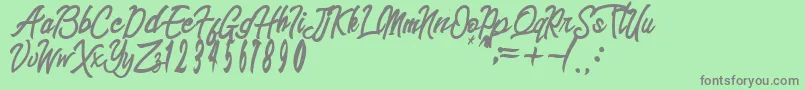 sinetesia Font – Gray Fonts on Green Background