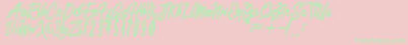 sinetesia Font – Green Fonts on Pink Background