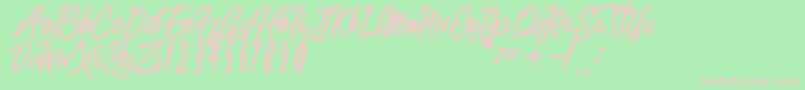 sinetesia Font – Pink Fonts on Green Background