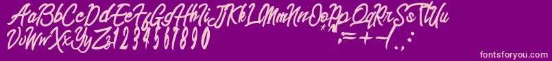 Weitere Informationen zur sinetesia-Schriftart sinetesia-Schriftart – Rosa Schriften auf violettem Hintergrund