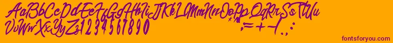 sinetesia Font – Purple Fonts on Orange Background