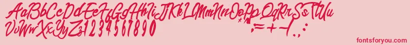 sinetesia Font – Red Fonts on Pink Background